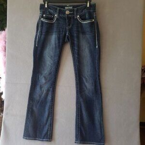 Daytrip LEO 25S Jeans for Women Crystals Embroidery Low Rise Straight Leg EUC
